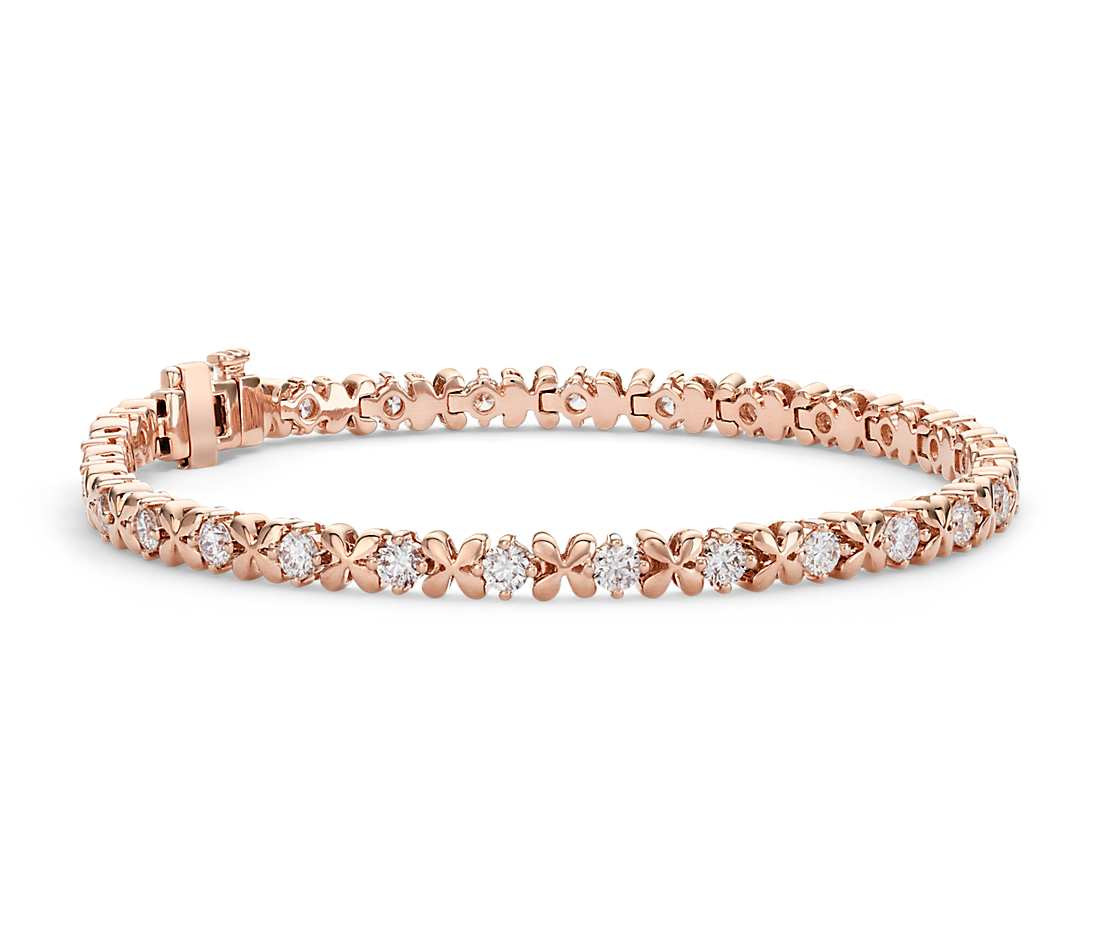 Rose Gold Bracelet
 Blue Nile Studio Rose Petal Diamond Bracelet in 18k Rose