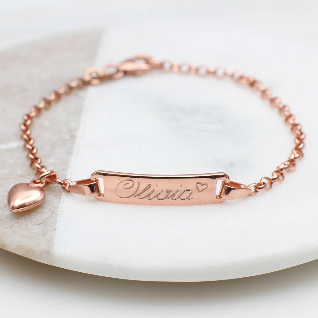 Rose Gold Bracelet
 Personalised Rose Gold Christening Bracelet By