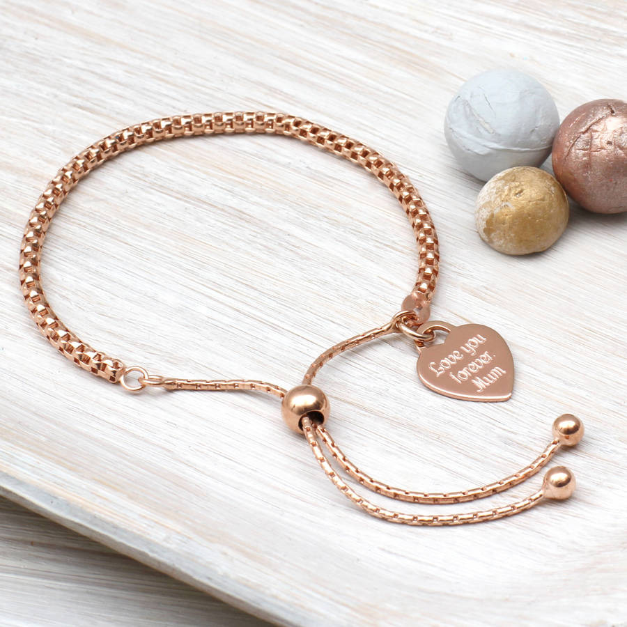 Rose Gold Bracelet
 personalised rose gold friendship bracelet by hurleyburley