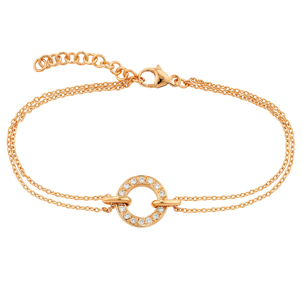 Rose Gold Bracelet
 Luxury Rose Gold Diamond Circle Meridian Bracelet