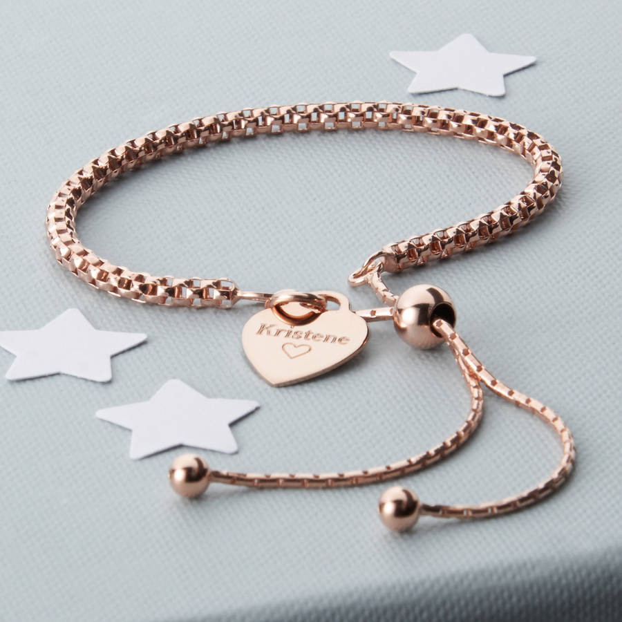 Rose Gold Bracelet
 personalised rose gold friendship bracelet by hurleyburley