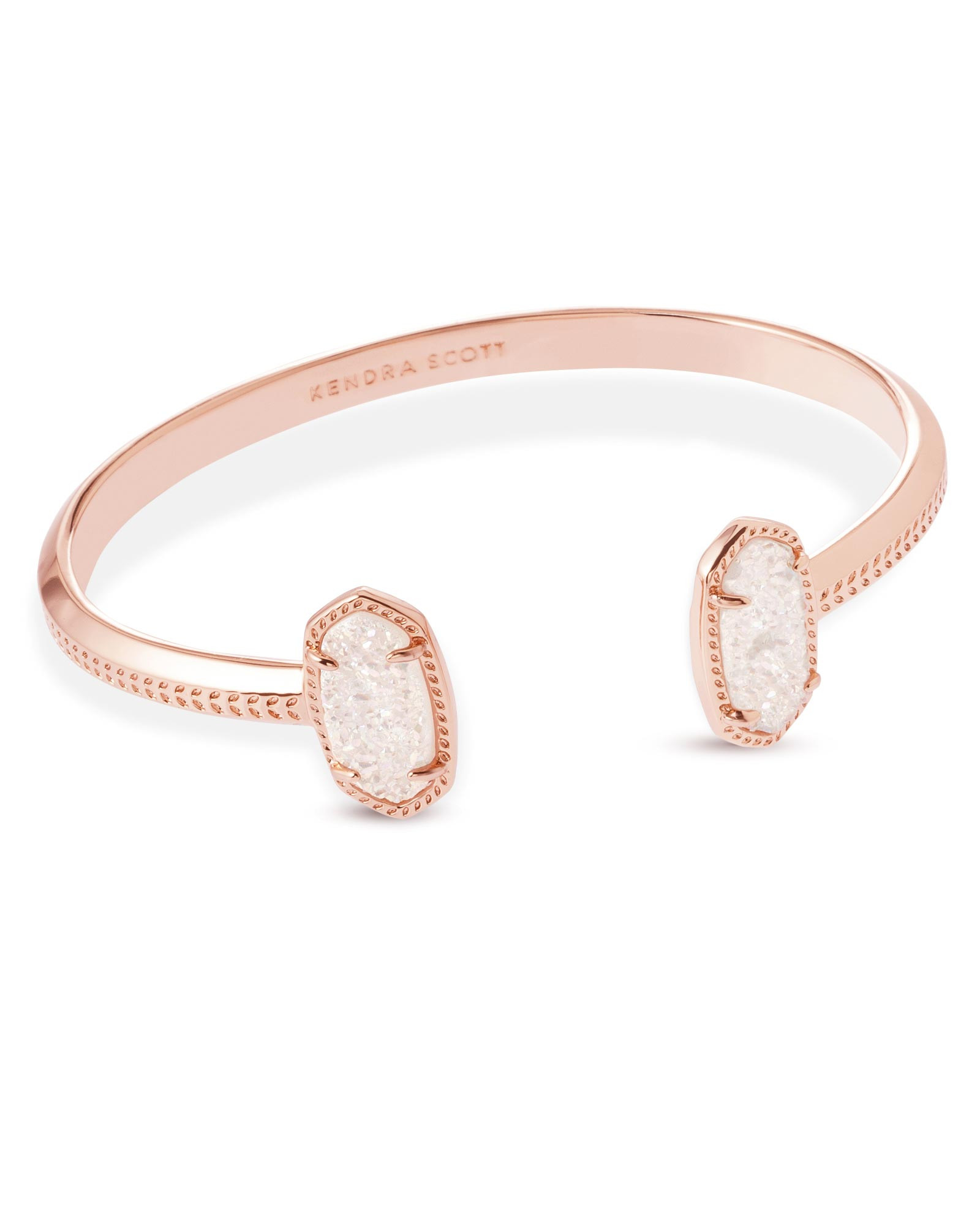 Rose Gold Bracelet
 Elton Rose Gold Pinch Cuff Bracelet in Drusy