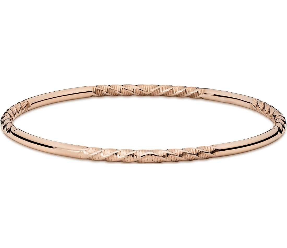 Rose Gold Bracelet
 Twist Bangle Bracelet in 14k Rose Gold