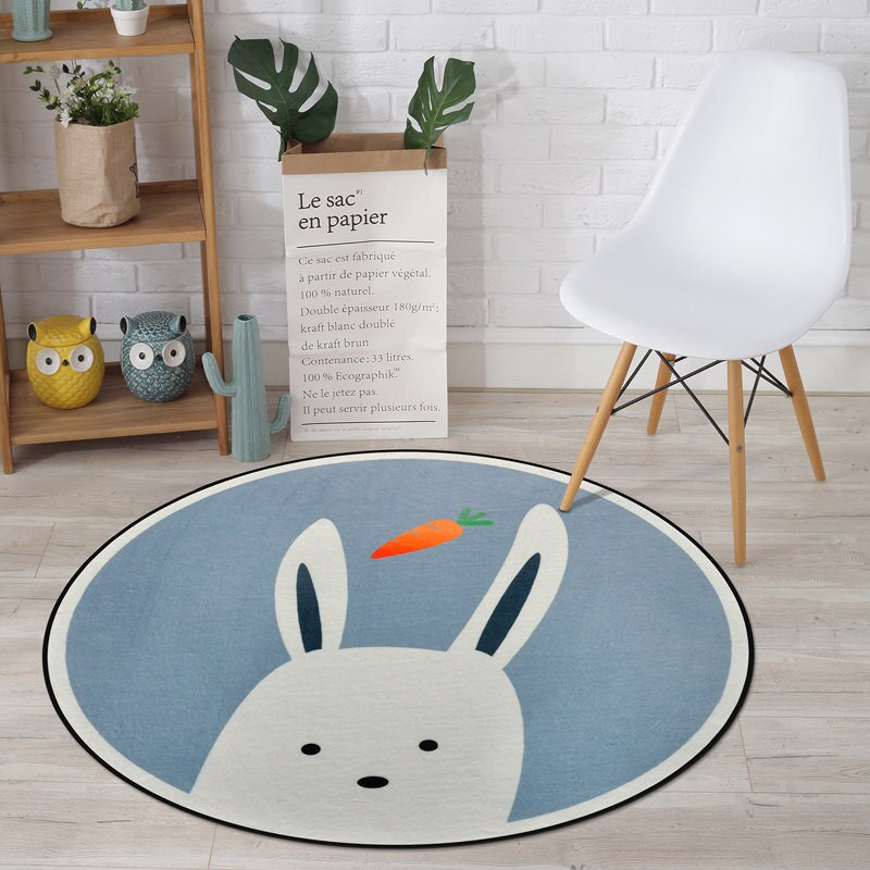 Round Rug Kids Room
 Cute Animals Carpet Kids Room Modern Soft Round Carpet