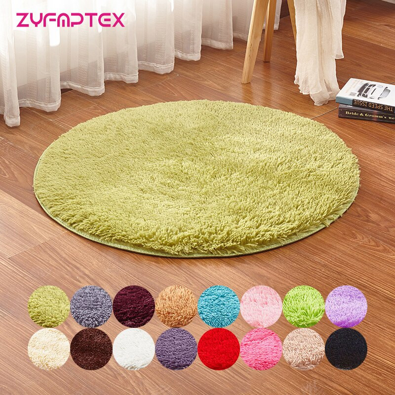 Round Rug Kids Room
 ZYFMPTEX Fluffy Round Rug Carpets For Living Room Kilim