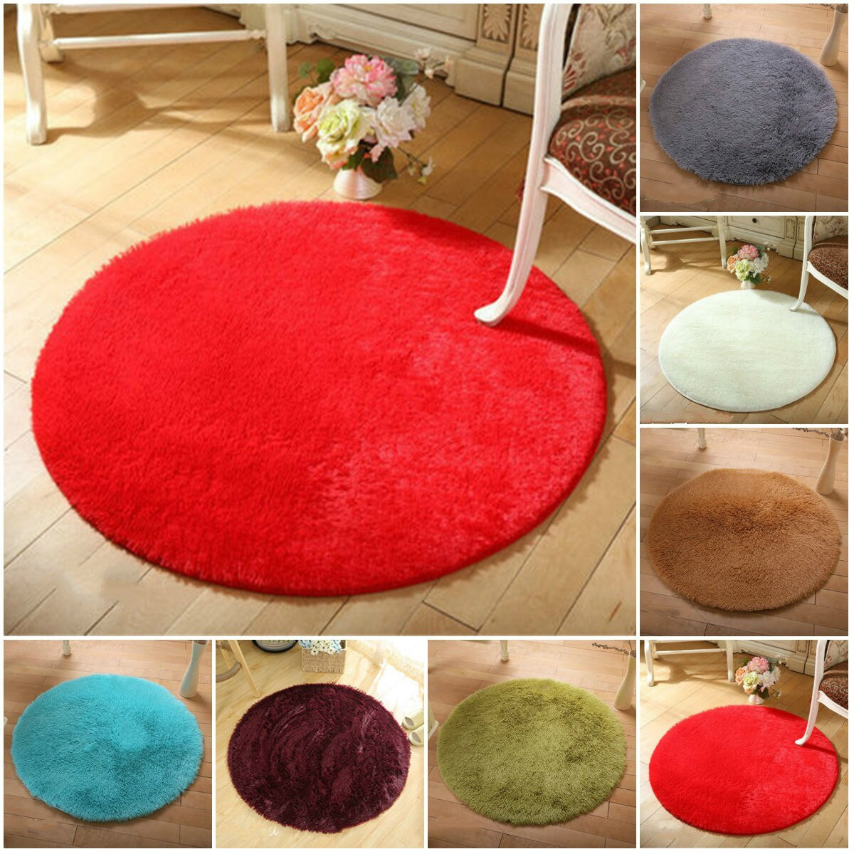 Round Rug Kids Room
 Fluffy Round Rug Carpets for Living Room Carpet Kids Room