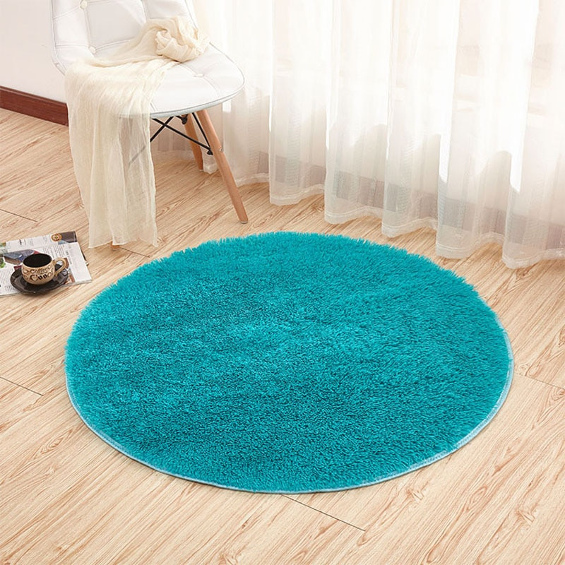 Round Rug Kids Room
 Fluffy Soft Round Rug Carpets for Living Room Kilim Faux