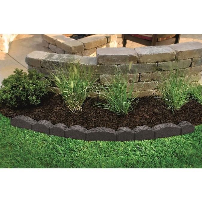 Rubberific Landscape Edging
 Rubberific 4 ft Gray Rubber Landscape Edging Section in