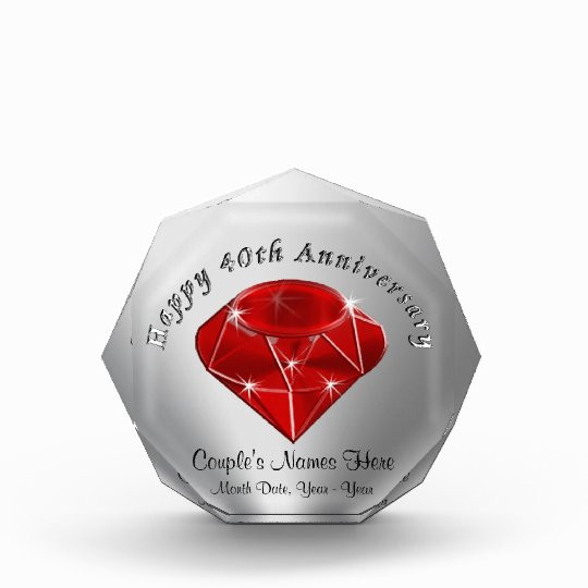 Ruby Wedding Anniversary Gifts
 Personalized Ruby 40th Wedding Anniversary Gifts