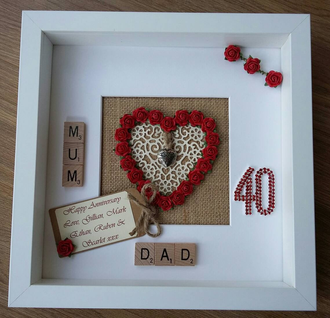 Ruby Wedding Anniversary Gifts
 Personalised 40th Ruby Wedding Anniversary