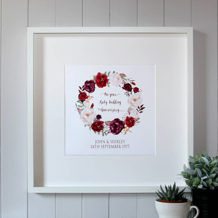 Ruby Wedding Anniversary Gifts
 ruby wedding anniversary canvas print by hopsack & olive