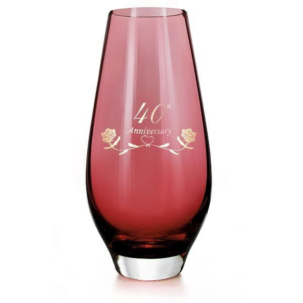 Ruby Wedding Anniversary Gifts
 40th Ruby Wedding Anniversary Gifts Crystal Vase