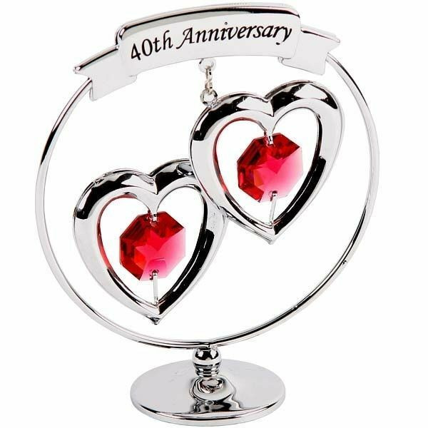 Ruby Wedding Anniversary Gifts
 40th Ruby Wedding Anniversary Crystal Gift with Swarovski