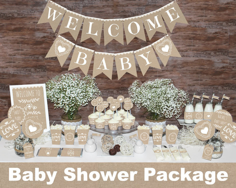 Rustic Baby Shower Decoration Ideas
 Rustic baby shower decorations printable Gender neutral baby