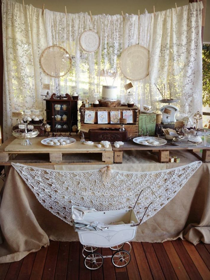 Rustic Baby Shower Decoration Ideas
 Kara s Party Ideas Rustic Lace Baby Shower