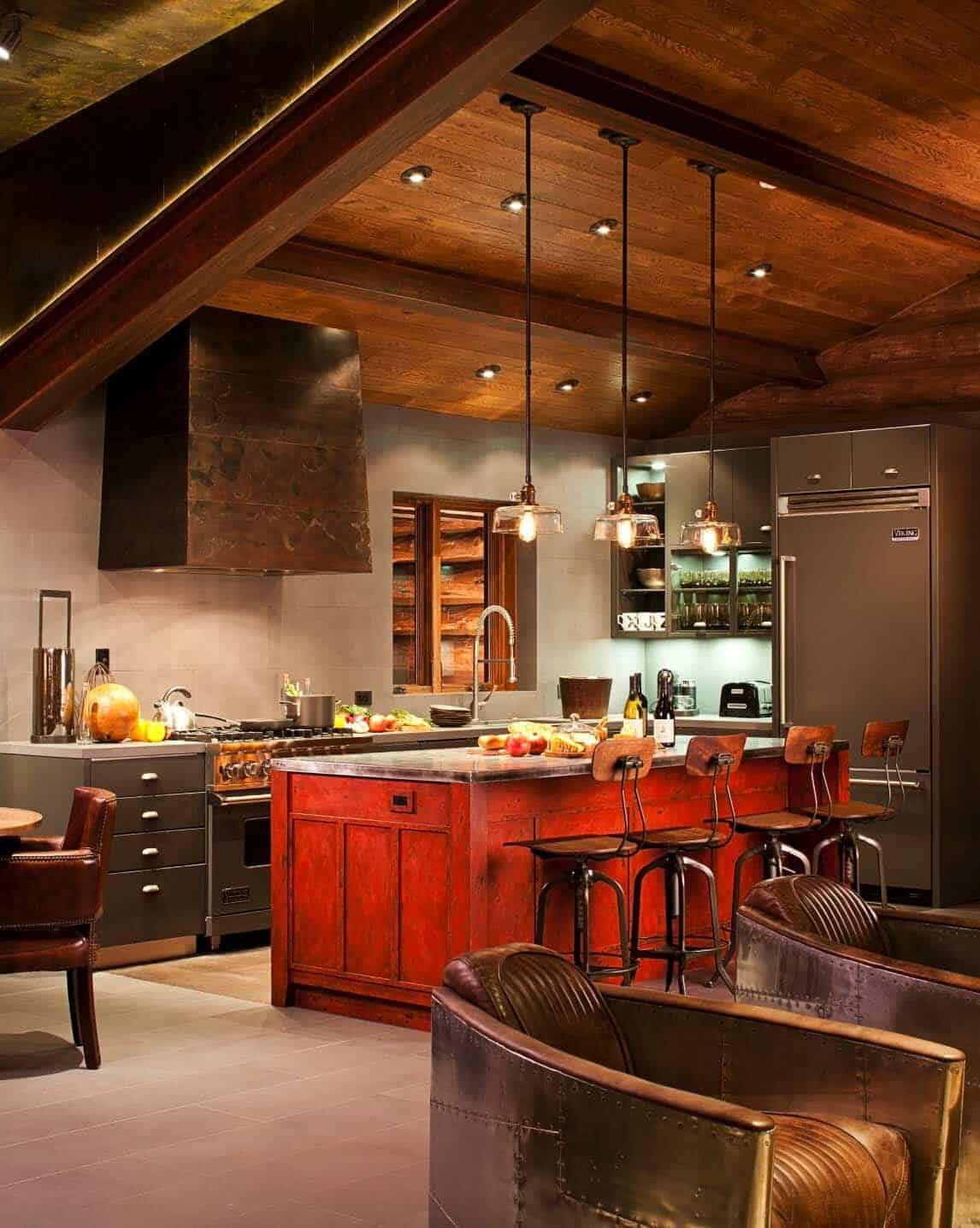 Rustic Cabin Kitchen
 Rustic log cabin features cozy living in mountain village