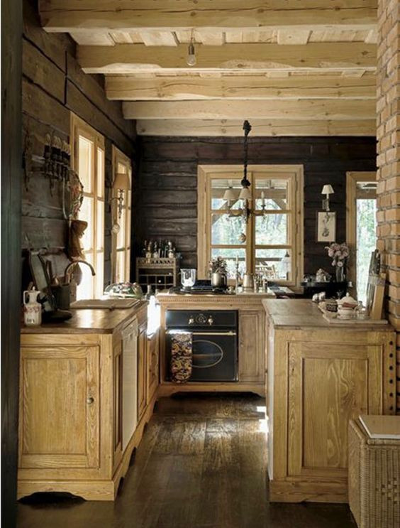 Rustic Cabin Kitchen
 55 Stunning Woodland Inspired Kitchen Themes to Give Your