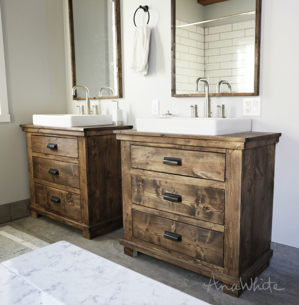 Rustic Double Bathroom Vanity
 Ana White