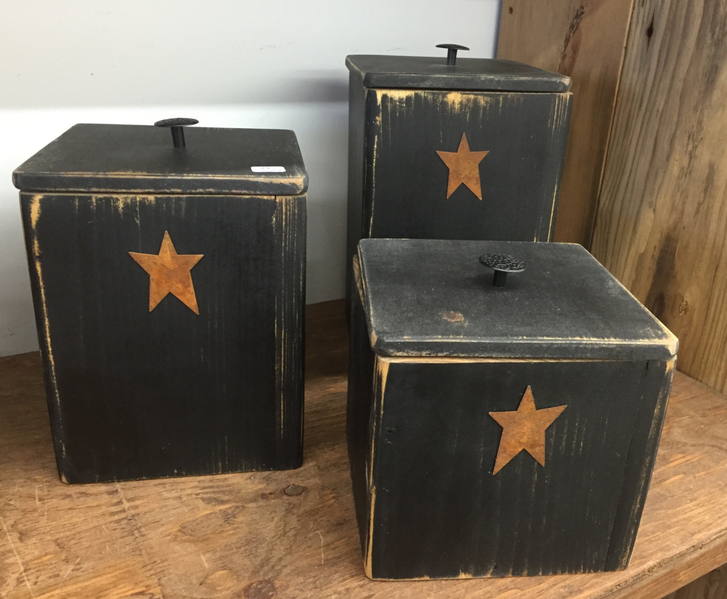 Rustic Kitchen Canisters
 Rustic Canister Set of Three Kitchen Decor & Storage