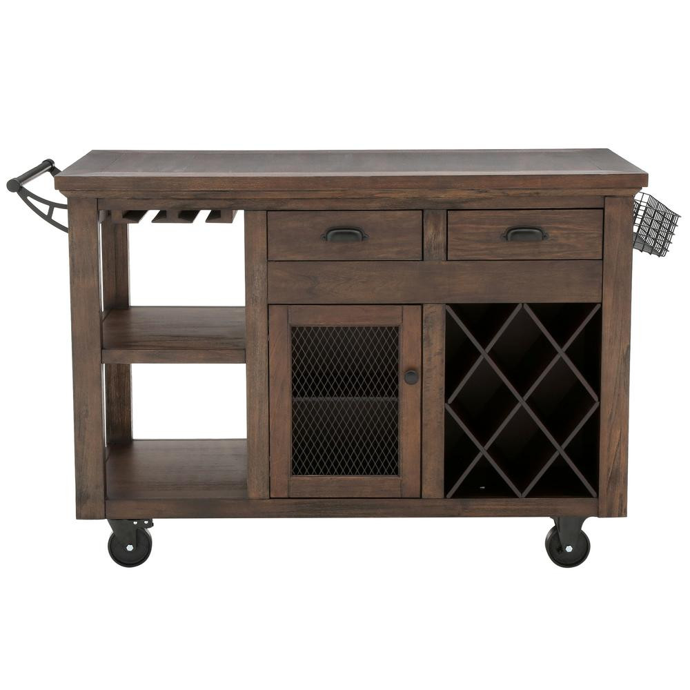 Rustic Kitchen Cart
 Home Decorators Collection Cooper Rustic Walnut Kitchen