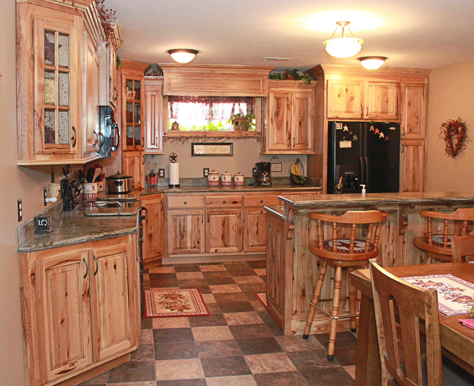 Rustic Kitchen Furniture
 Hickory Kitchen Cabinets Natural Characteristic Materials