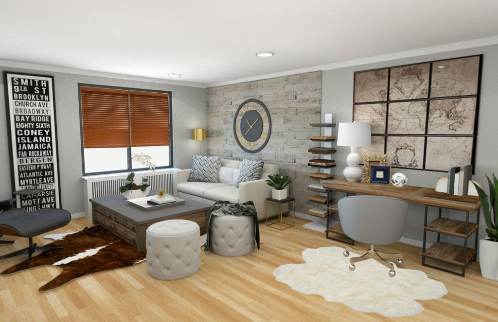 Rustic Modern Living Room
 Before & After Modern Rustic Living Room Design line