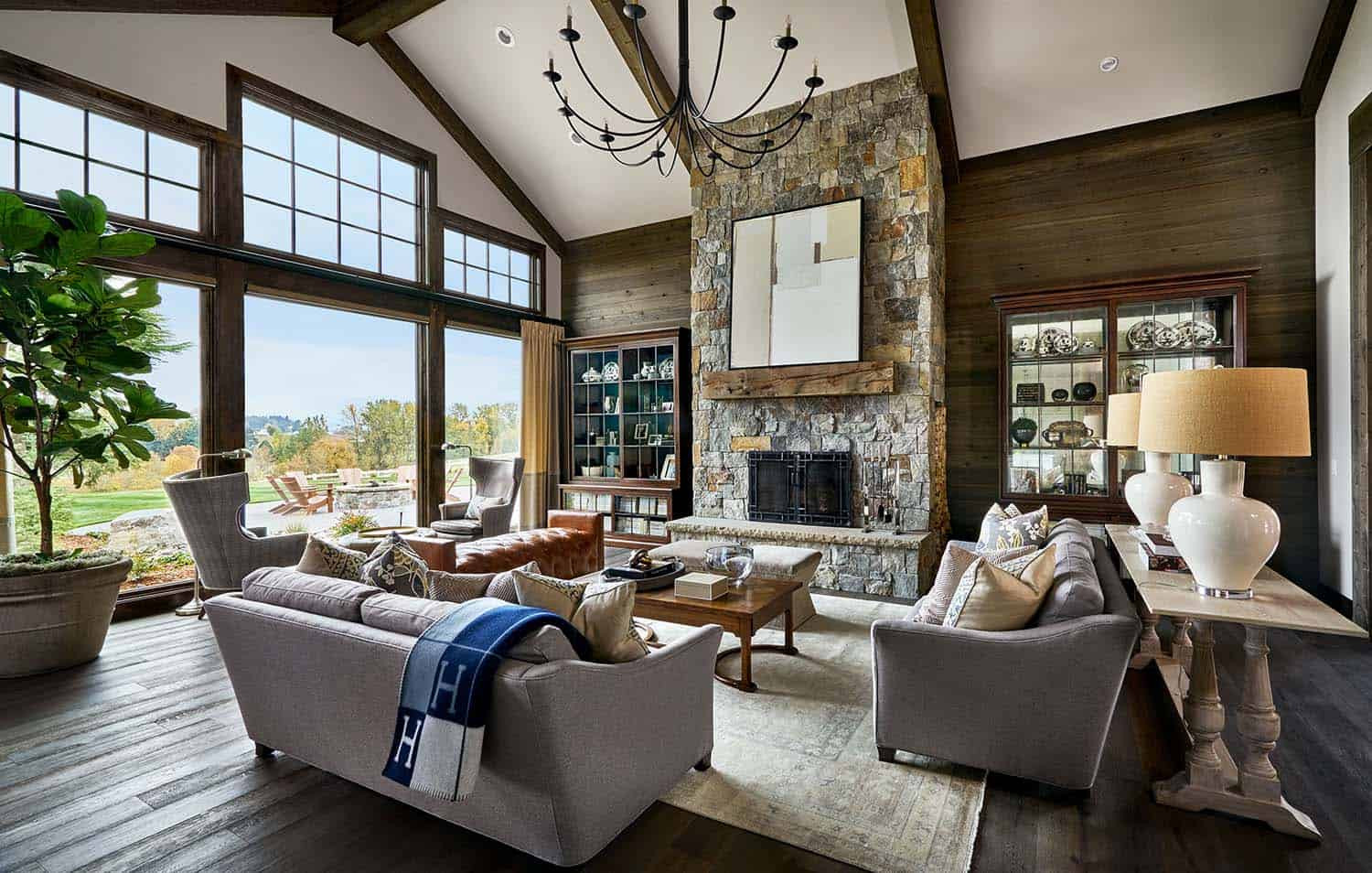 Rustic Modern Living Room
 Contemporary rustic farmhouse with stunning living spaces