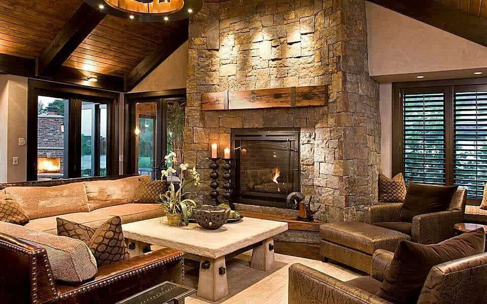 Rustic Modern Living Room
 Take a peek inside this stunning modern rustic Minnesota home