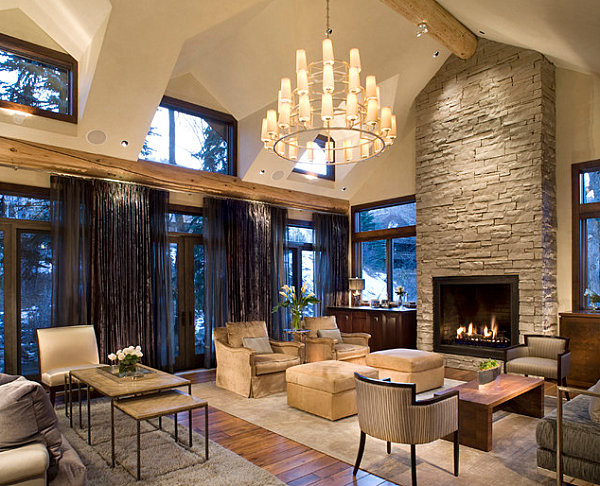 Rustic Modern Living Room
 Stone Fireplaces Add Warmth and Style to the Modern Home