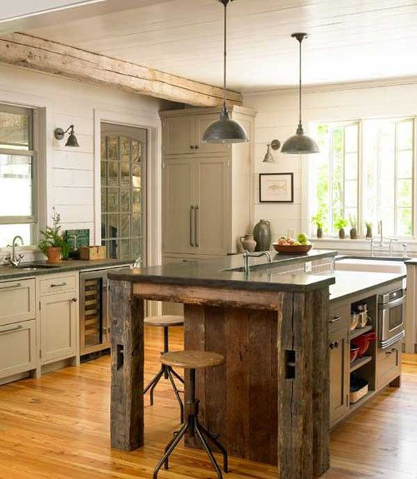 Rustic Wood Kitchen Island
 32 Simple Rustic Homemade Kitchen Islands Amazing DIY