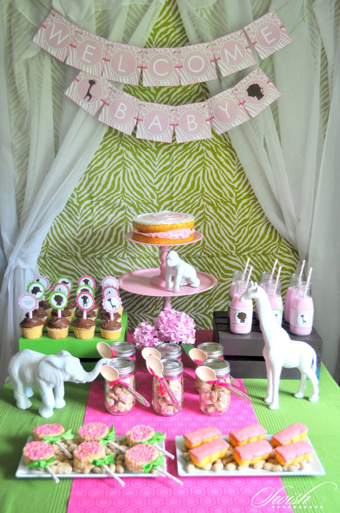 Safari Baby Shower Decoration Ideas
 Pink & Green Safari Baby Shower Baby Shower Ideas