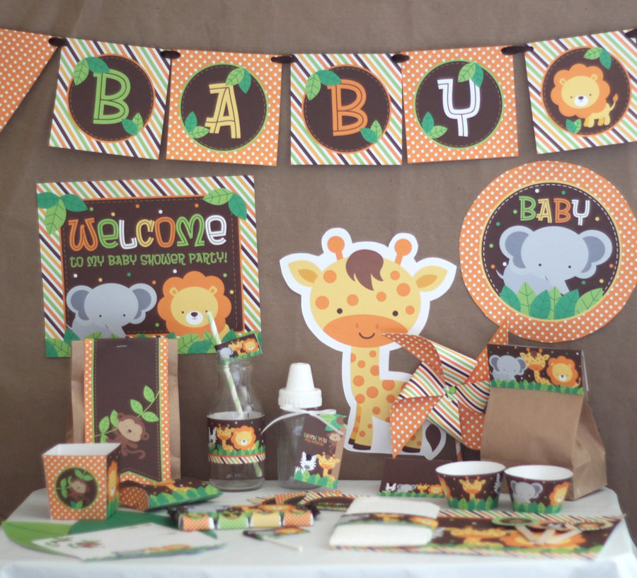 Safari Baby Shower Decorations Ideas
 Safari Jungle Baby Shower Decorations Printable Instant