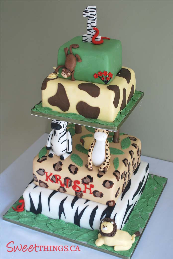 Safari Birthday Cake
 SweetThings 1st Birthday Cake Safari Cake