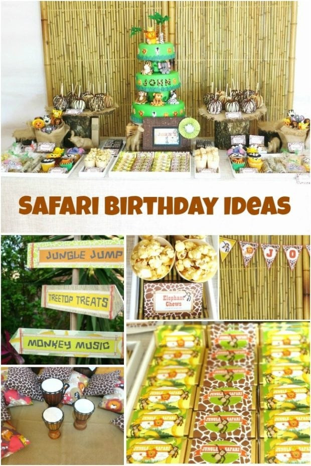 Safari Birthday Party Ideas
 Jungle Safari Themed First Birthday Party Spaceships and