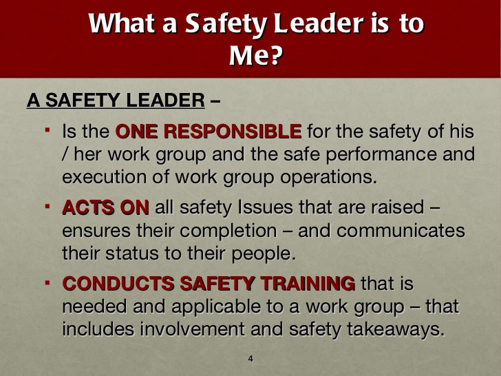 Safety Leadership Quotes
 Supervisor Safety Training