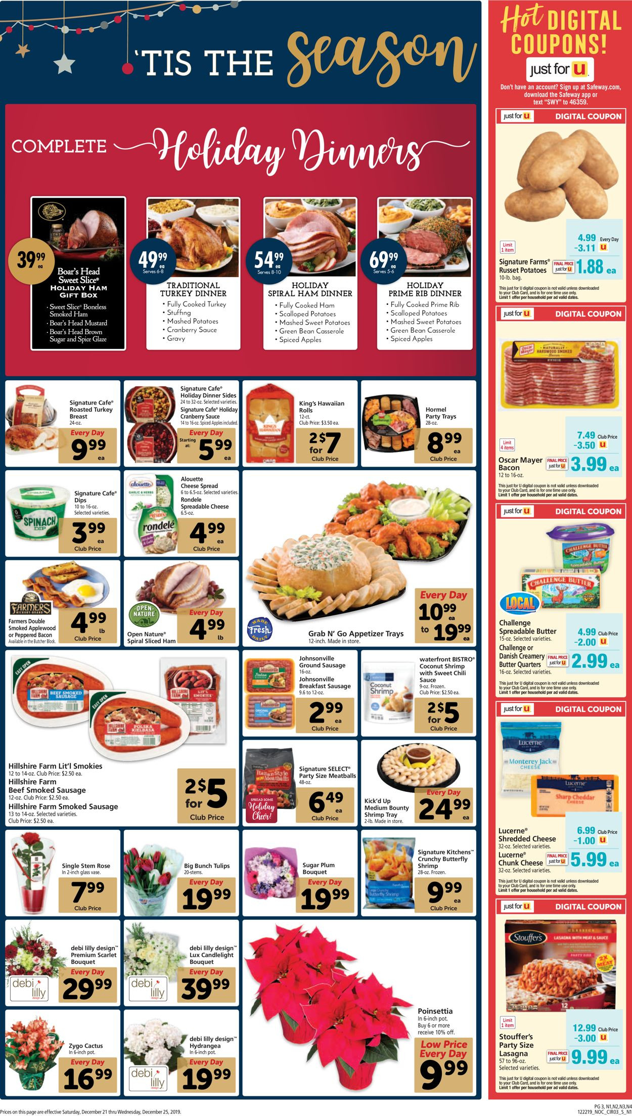 Safeway Complete Holiday Dinners 2020
 Safeway Holiday Ad 2019 Current weekly ad 12 21 12 25