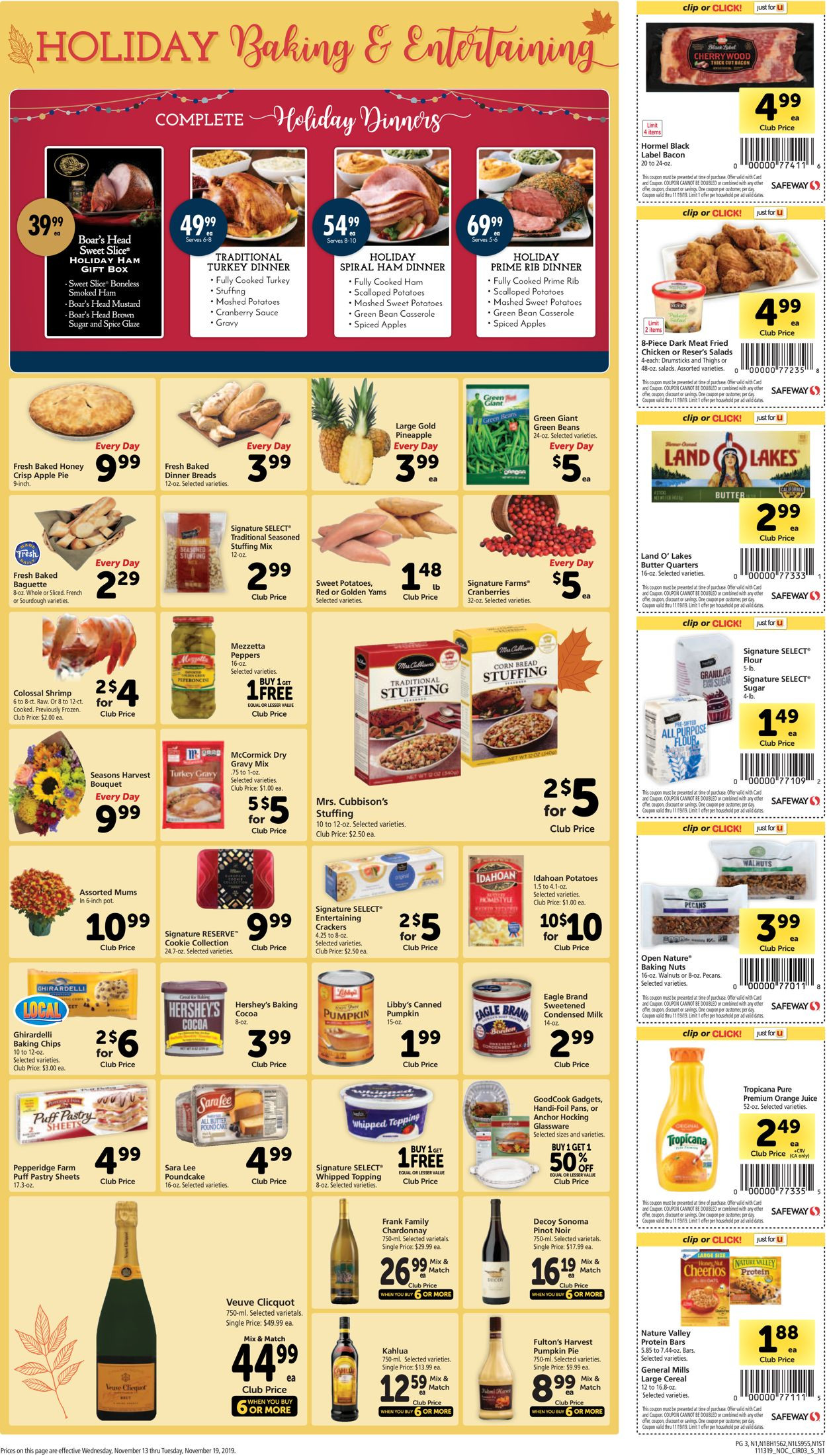 Safeway Complete Holiday Dinners 2020
 Safeway Current weekly ad 11 13 11 19 2019 [3