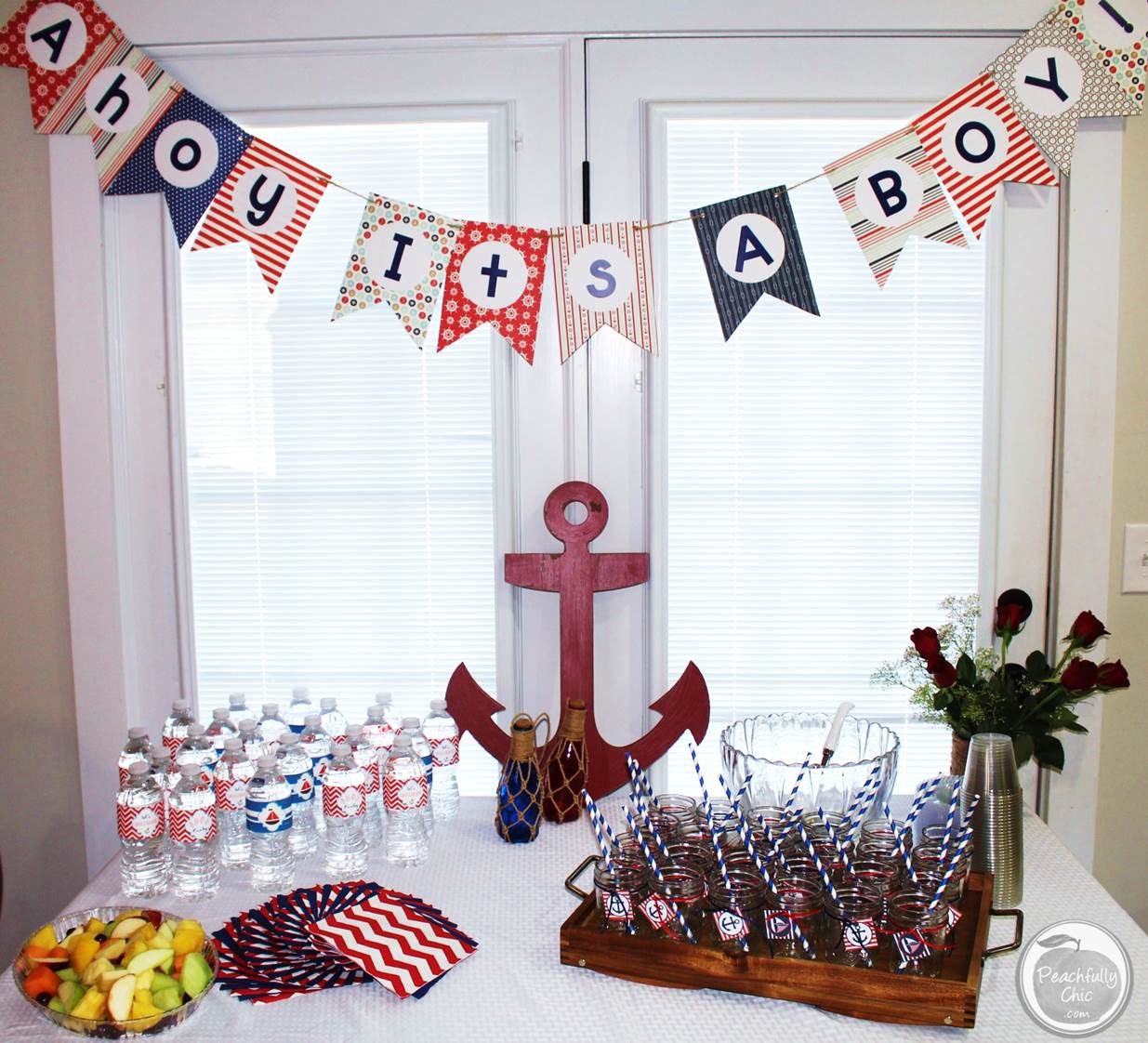 Sailor Baby Shower Decor
 Nautical Baby Shower Ideas — Peachfully Chic