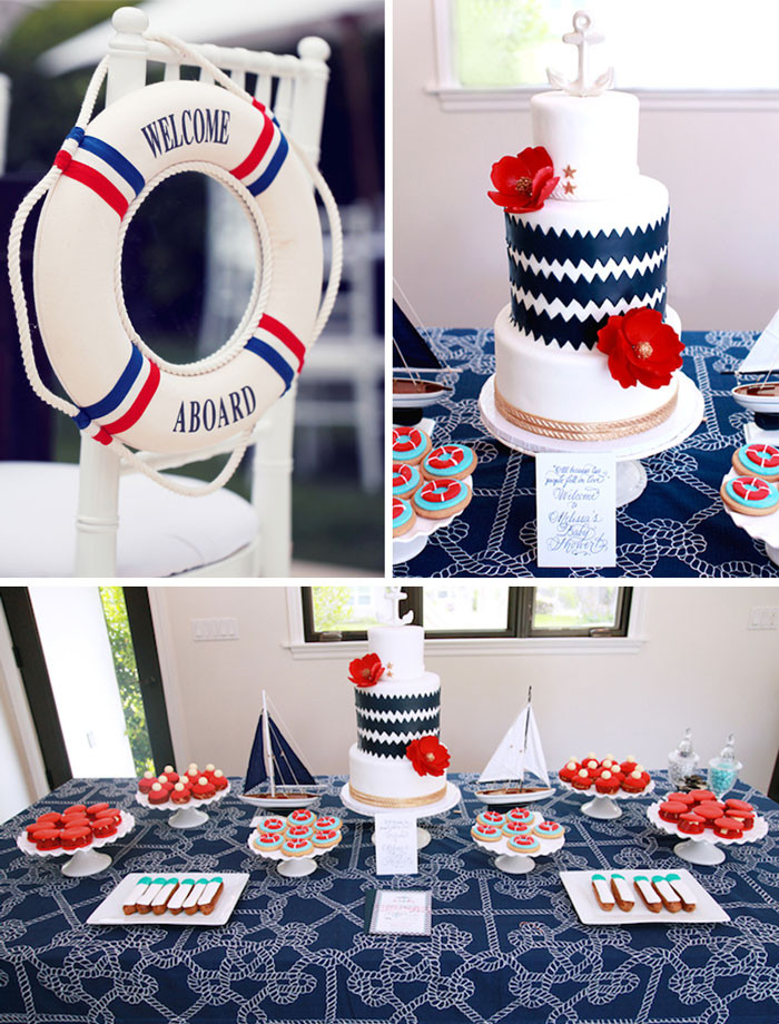 Sailor Baby Shower Decor
 Kara s Party Ideas Nautical Baby Shower via Kara s Party