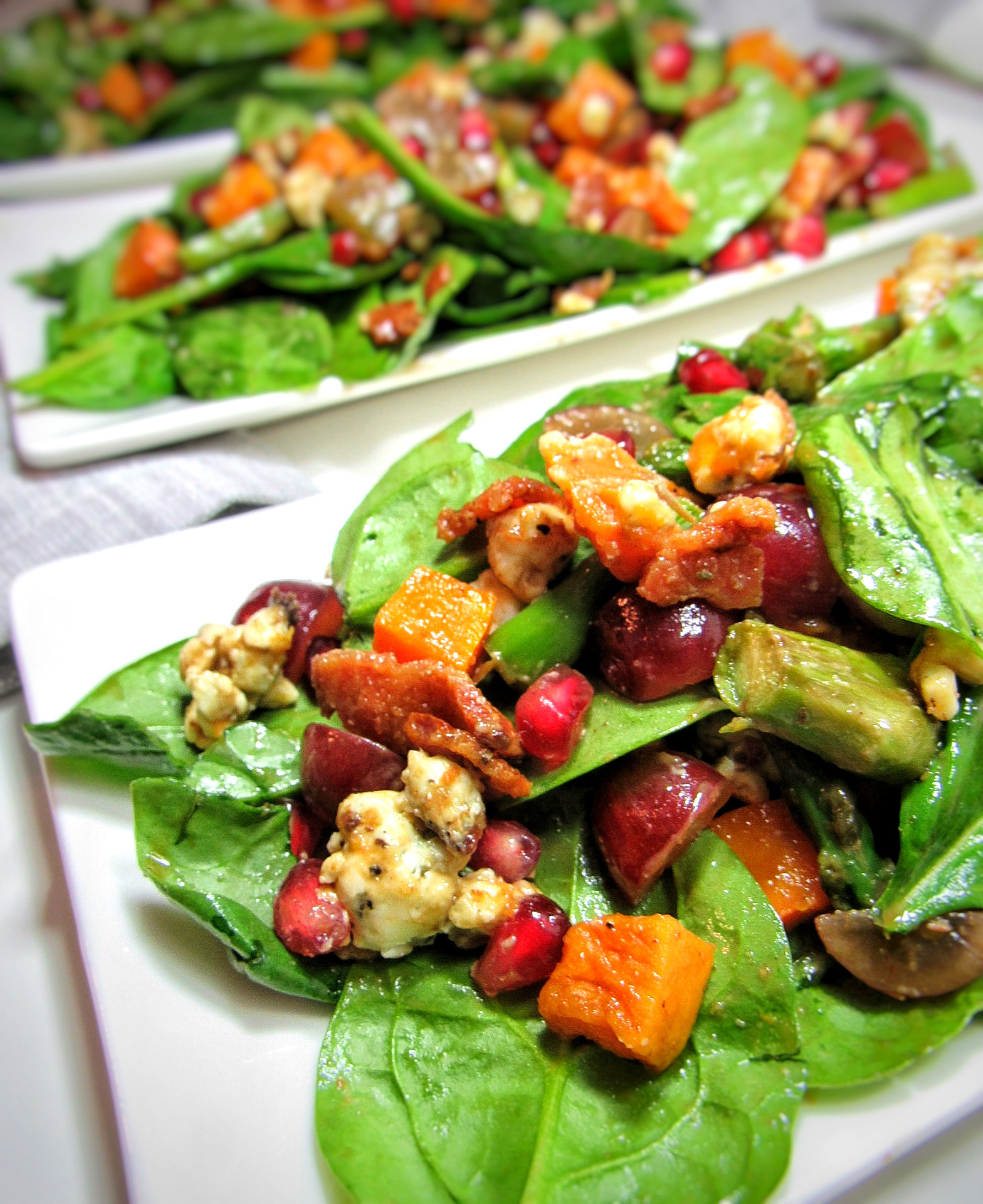 Salads For Dinner
 Thanksgiving Dinner Salad with Butternut Squash bits and