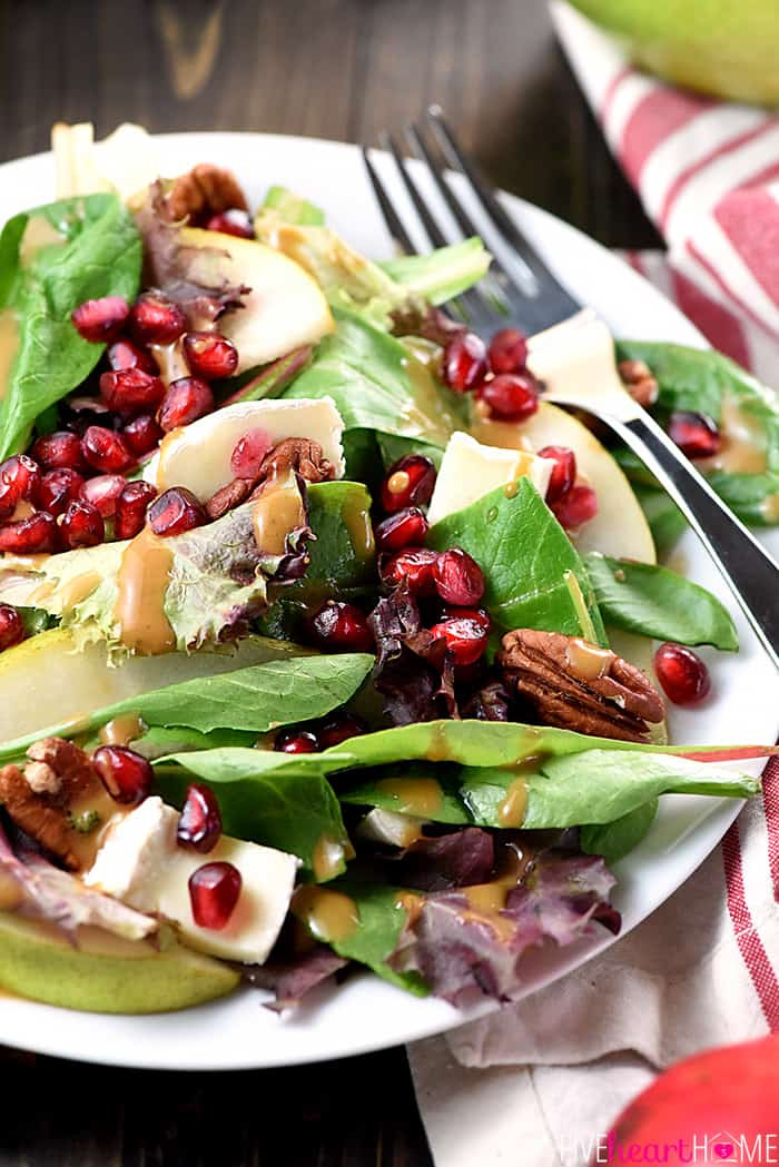 Salads Recipes For Thanksgiving
 Thanksgiving Salad with Pomegranate Pears Pecans