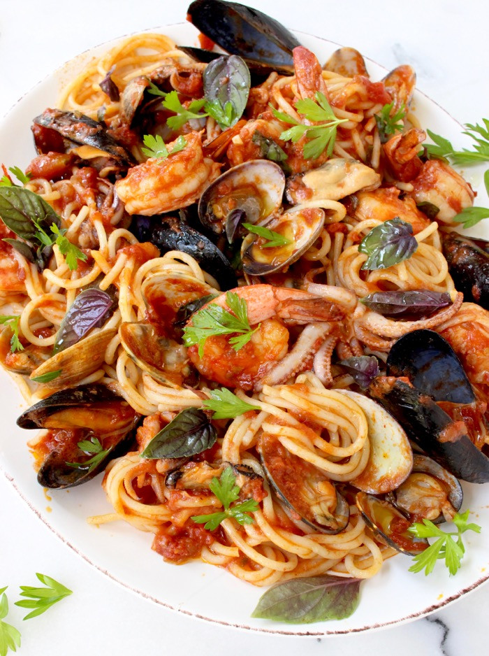 Salmon And Shrimp Pasta
 Frutti di Mare Recipe Seafood Spaghetti • CiaoFlorentina