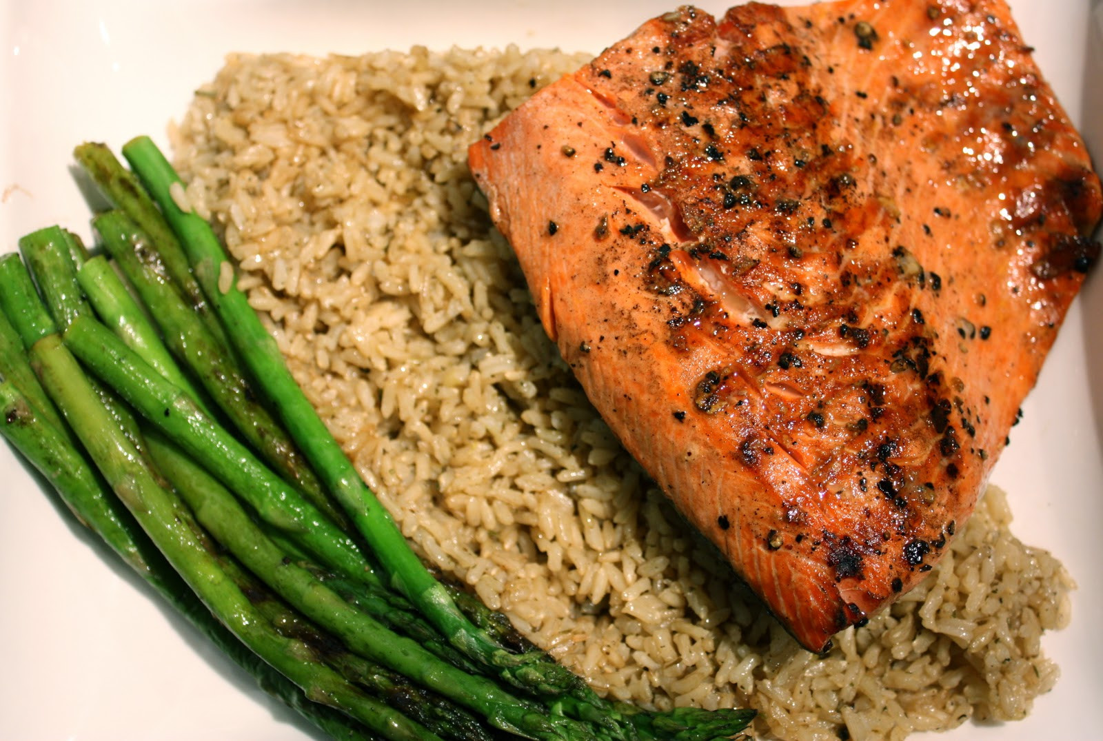 Salmon Brown Rice
 Have Her Over For Dinner Grilled Salmon with Brown Rice