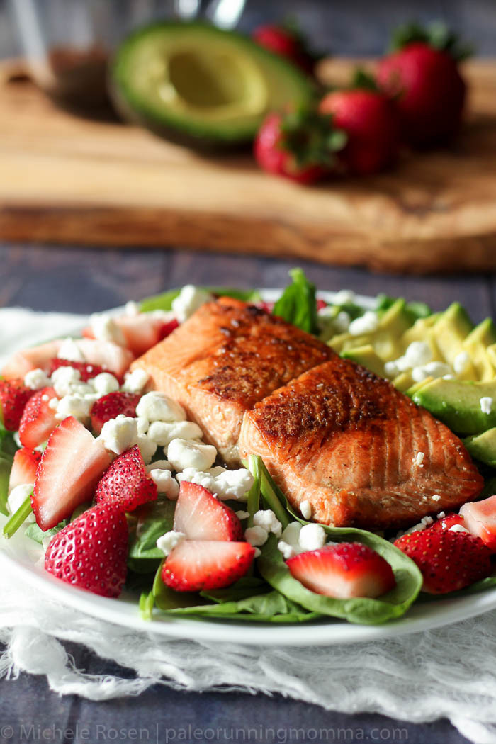 Salmon Strawberry Salad
 Salmon Avocado Salad with Strawberries and Maple Balsamic