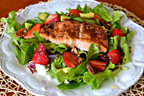 Salmon Strawberry Salad
 Salmon Strawberry & Goat Cheese Salad Recipe Peanut