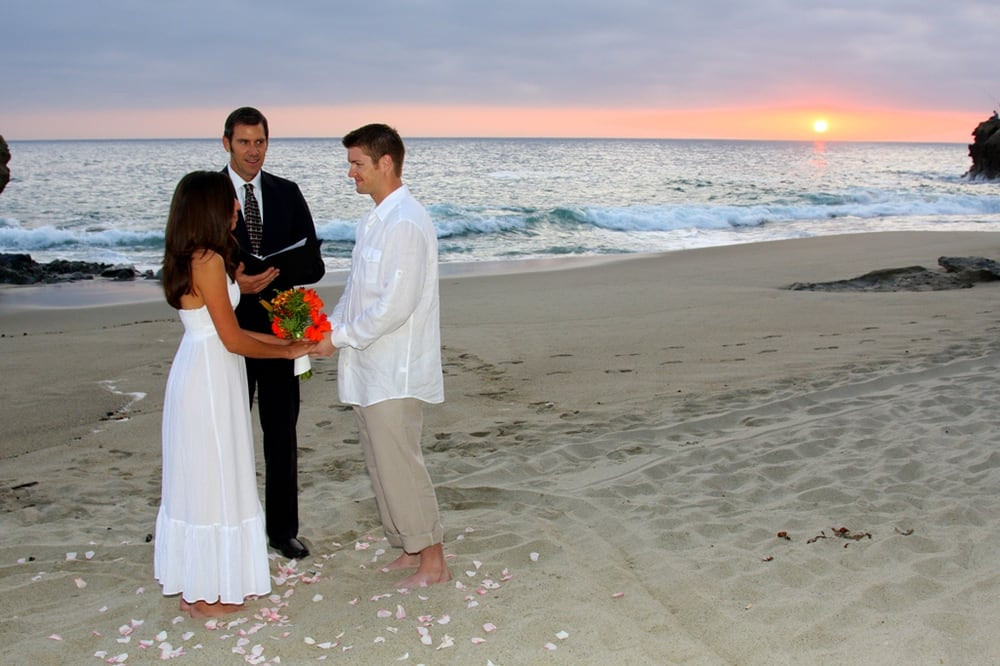 Salt Creek Beach Wedding
 Mark Linzmeier ficiating sunset wedding at Salt Creek