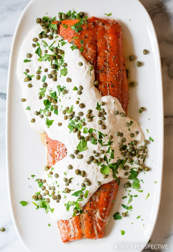 Sauces For Baked Salmon
 Smoky Oven Baked Salmon with Horseradish Sauce