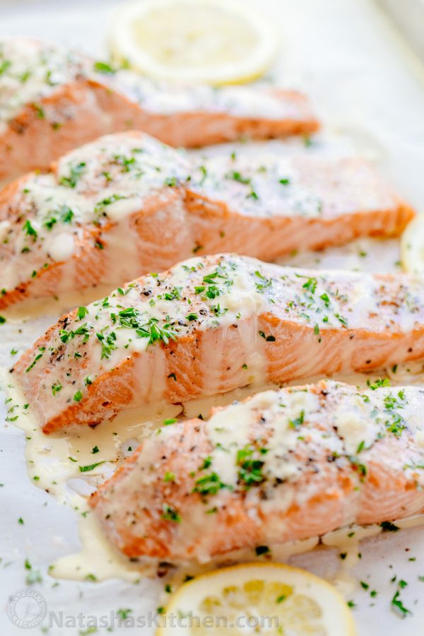 Sauces For Baked Salmon
 Oven Baked Salmon with Lemon Cream Sauce