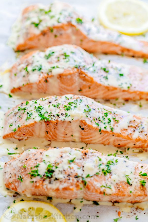 Sauces For Baked Salmon
 Oven Baked Salmon with Lemon Cream Sauce