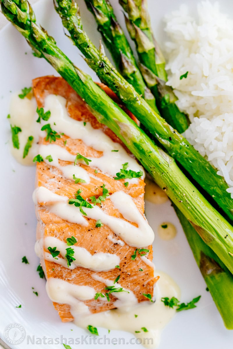 Sauces For Baked Salmon
 Oven Baked Salmon with Lemon Cream Sauce